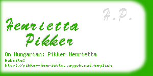 henrietta pikker business card